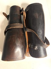 Vintage ASKEW Leather Riding Gaiters  Equestrian Cavalry Pair - Pre Depression