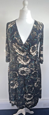 Women's, Wallis, Dress, Wrap Style, Size 18, Ruched, Pattern