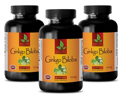 antioxidant cleansing - GINKGO BILOBA 120 - raise your mood and focus 3 BOTTLE