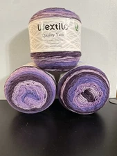 Wextile Quality Yarn. Lot Of 3 Cakes 200g Ea Shades Of Purple. PRE-OWNED  READ
