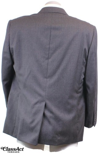 Joseph Feiss 2 Piece Suit Mens Gray 2 Btn Wool 44S Pleated Fronts 37" Wasit - Picture 7 of 10