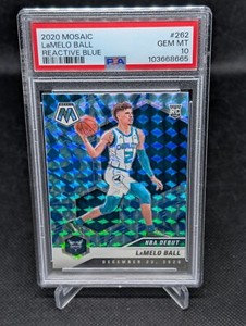 2020-21 Panini Mosaic - NBA Debut #262 LaMelo Ball Blue Reactive PSA 10 (RC)