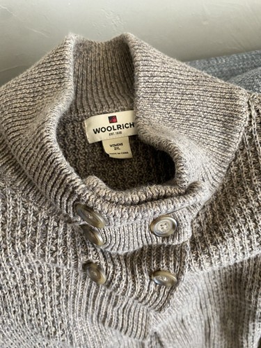 Seltener Woolrich Schal Pullover 6 Knöpfe 2XL braun - Bild 2 von 3