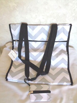 Zig Zag Designed Tote Bag with Coin Purse (#5727).