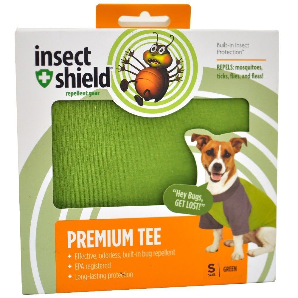 Insect Shield Premium Tee For Small Dogs "Green"  ~ NEW