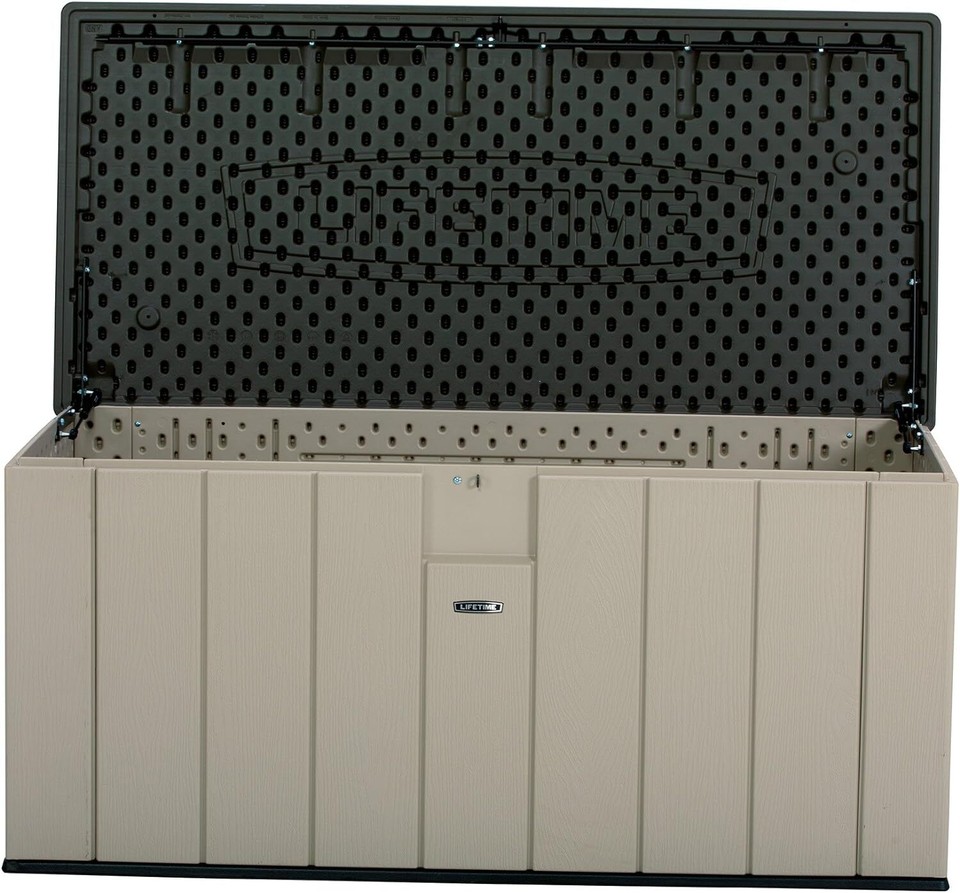 Lifetime 60254 HeavyDuty Outdoor Storage Deck 150 Gallon, Desert Sand