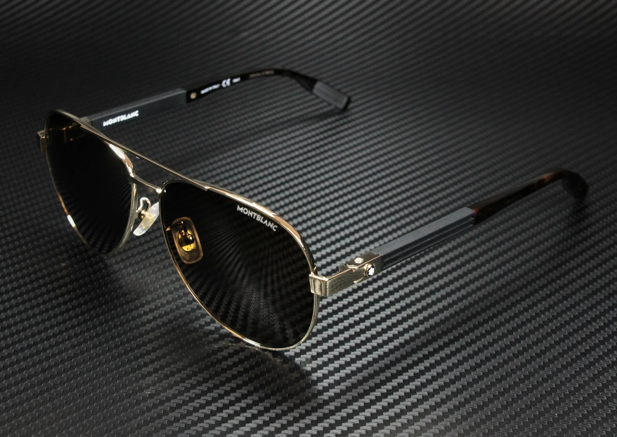 MONTBLANC MB0032S 003 Aviator Gold Brown 61 mm Men 