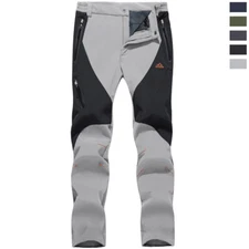 Men's Softshell Pants Thermal Fleece Lined Ski Snow Outdoor Hiking Work Trousers