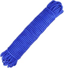 Nylon Rope, 100 Feet Blue Nylon Rope, 1/4 Inch Solid Braided Rope Thick Strong