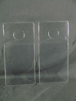 Lot 2 Clear Plastic Rear View Mirror Hanging Permit Parking Pass Holder Placard