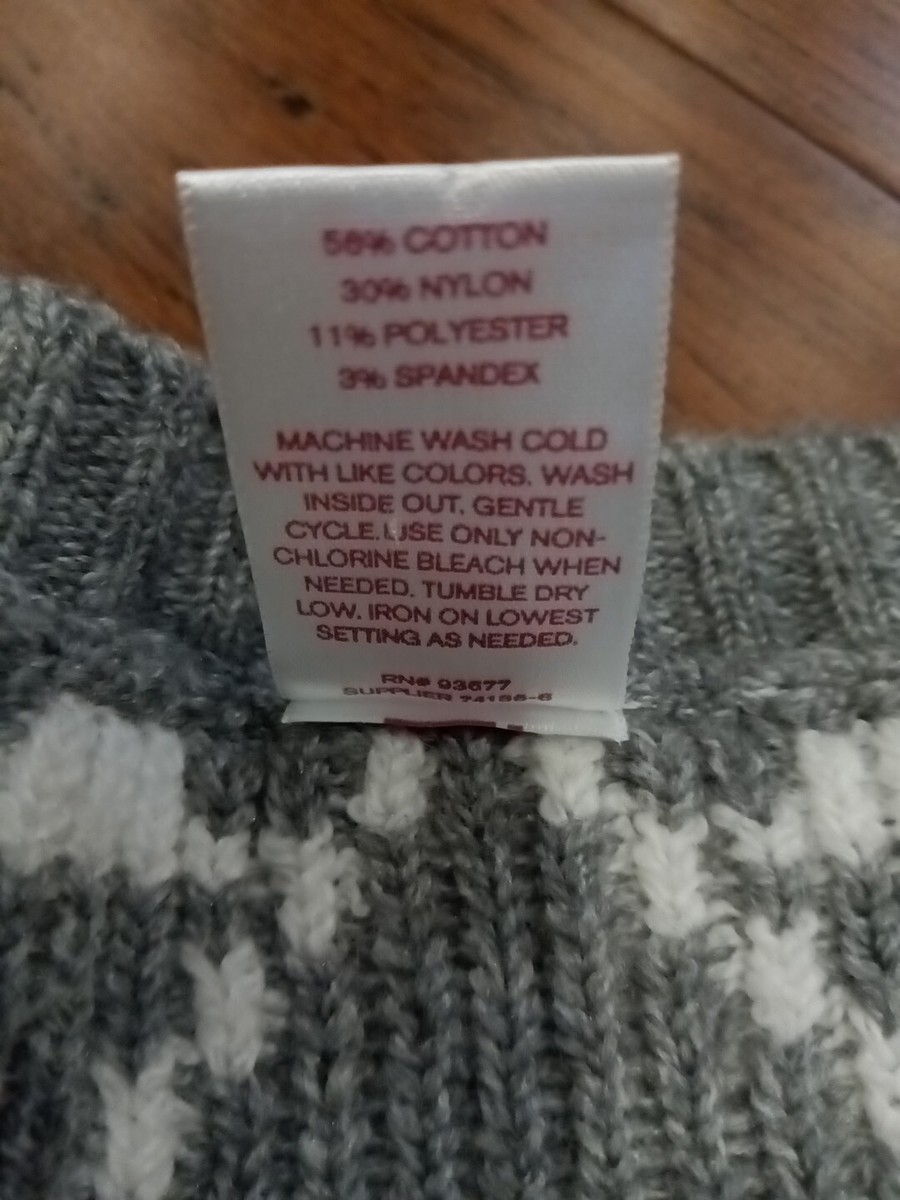 NORTH POLE Men's Sweater Gray White Pullover XL | eBay