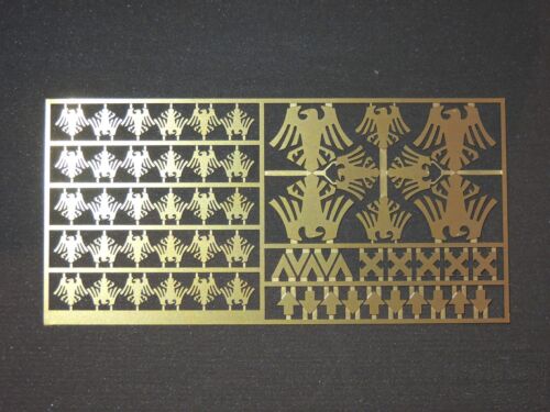 Warhammer 40,000 Raven Guard Space Marine Chapter & Squad Symbols Brass Etch - Picture 1 of 3