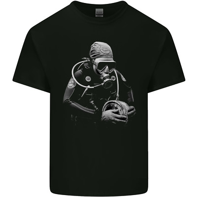 Einfarbig Tauchen Arbeiten Taucher Herren Baumwolle T-Shirt Tee Top