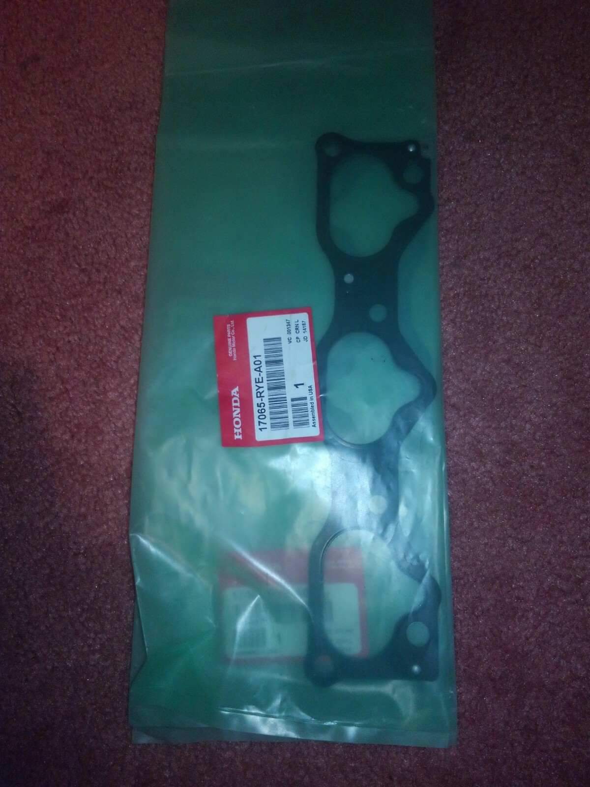 Genuine OEM Engine Intake Manifold Gasket for Honda 17065RYEA01 for