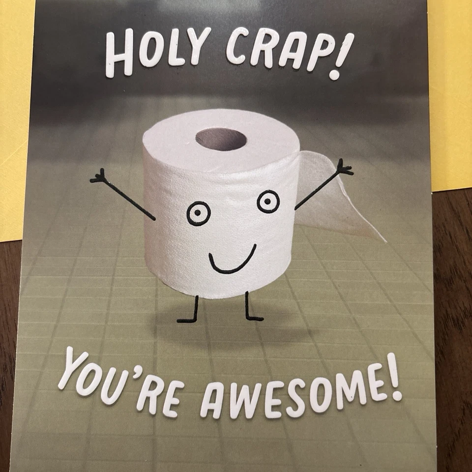 Funny Birthday Holy Crap Humor WITH TRACKING 5.5” X 8” Hallmark  Greeting Card - Image 2 of 4