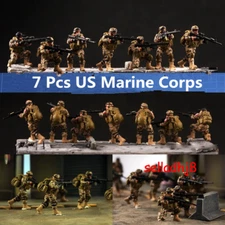 7pcs 1/72 US Marine Corps Special Task Force Soldiers 7 Figures Model Scene Acce