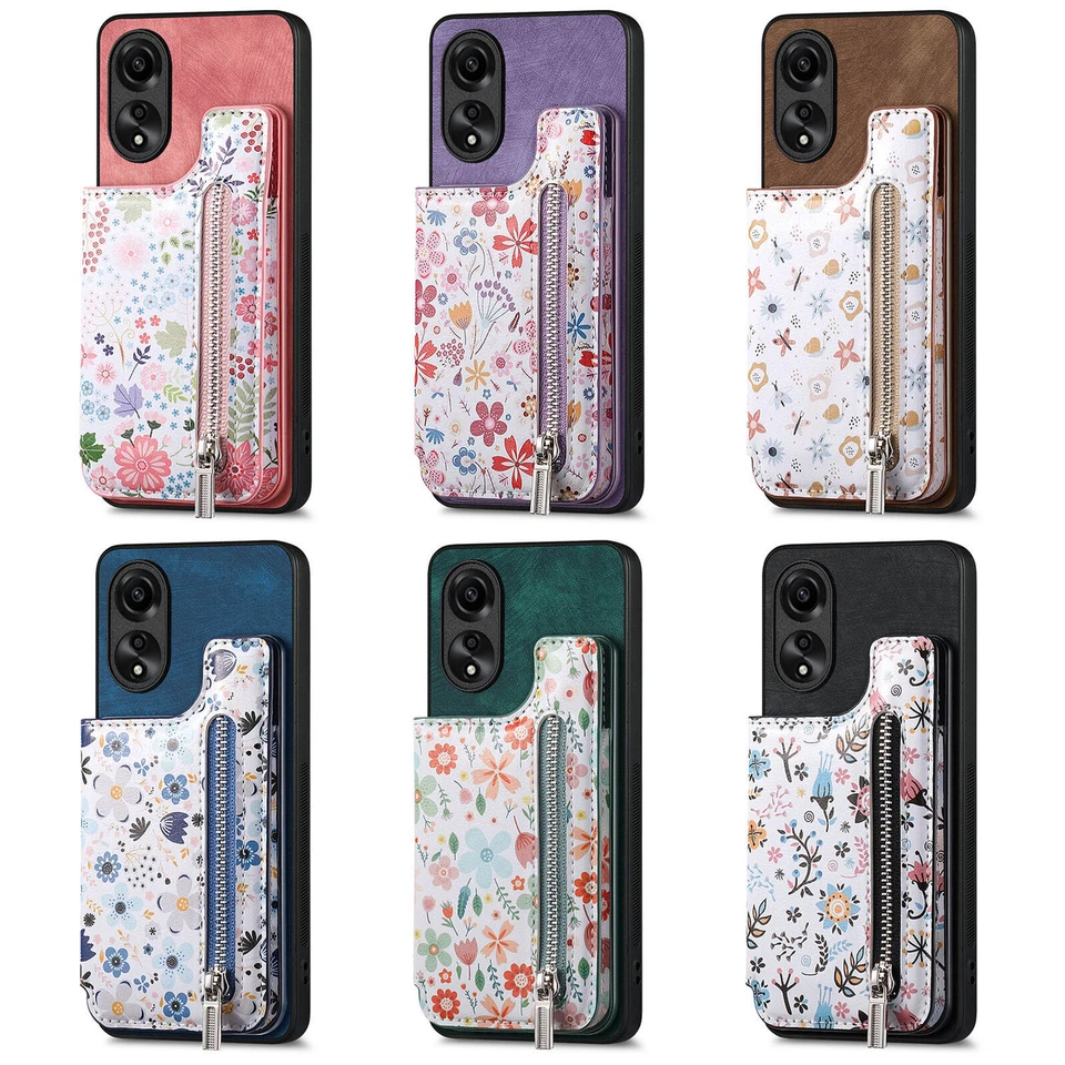 Zip Flower Phone Case For Huawei Nova 14 13 12 Honor 400 200 100 50 60 70 90 300 - Image 3 of 4