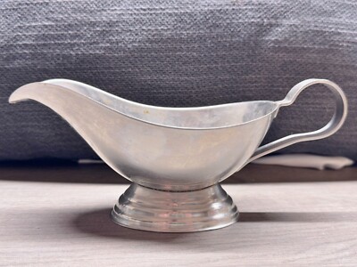 VINTAGE EDELSTAHL SAUCIERE SAUCENHEBER MIT GRIFF KLASSISCHES GESCHIRR