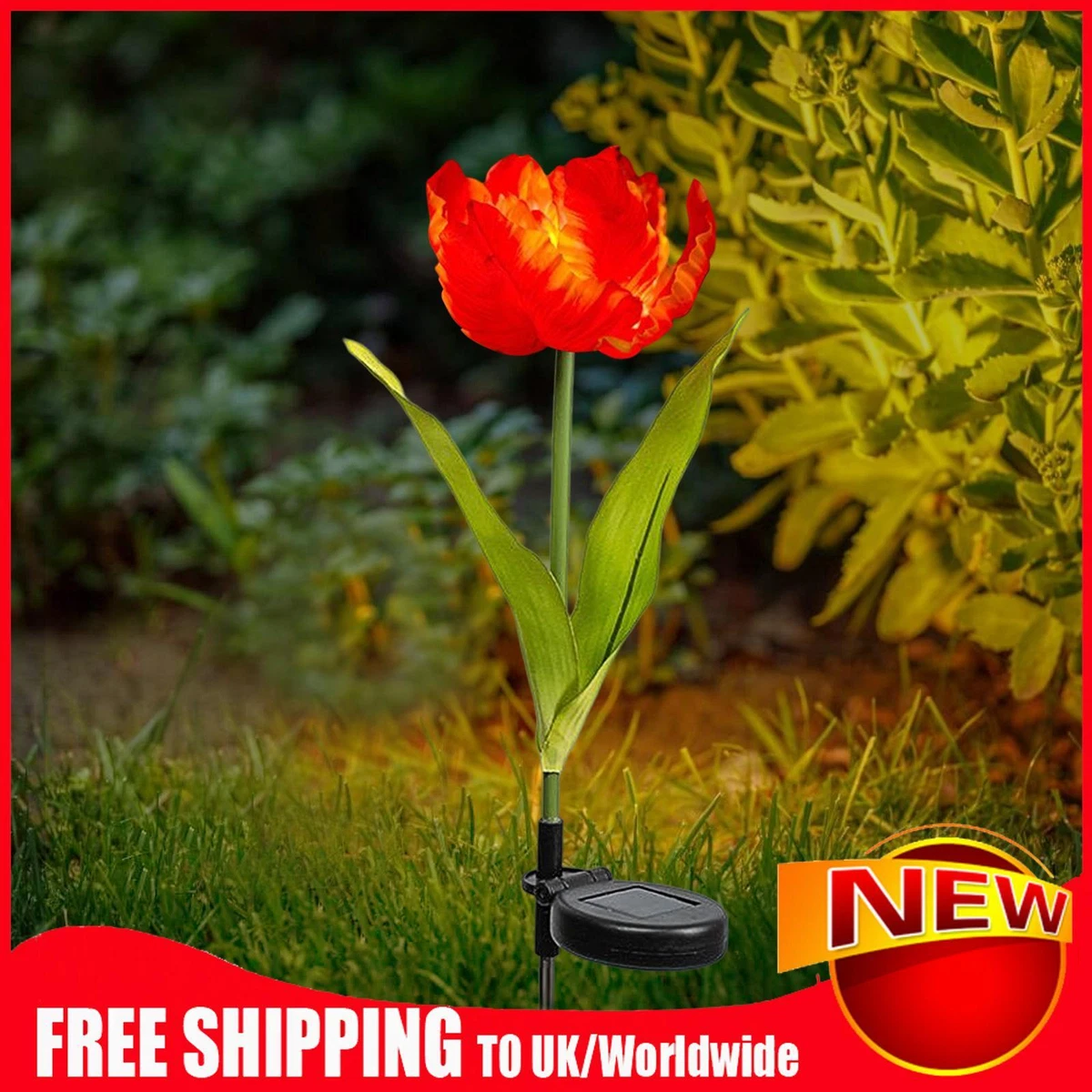 2pcs Tulip Ground Plug Light IP65 Solar Tulip Landscape Light for Courtyard Path