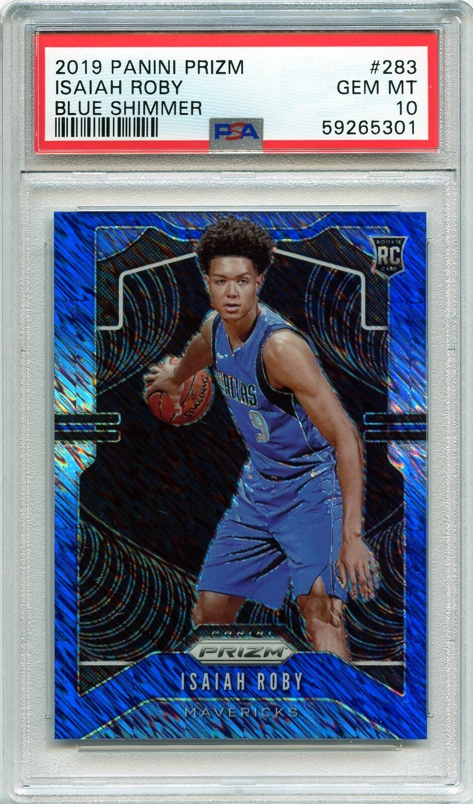Isaiah Roby 2019-20 Panini Prizm FOTL BLUE SHIMMER Prizm PSA 10 SSP 💎 Rookie 🔥