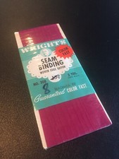 Vintage Sewing Notions Wright’s Seam Binding Hem Ribbon 3yd Magenta Made In USA