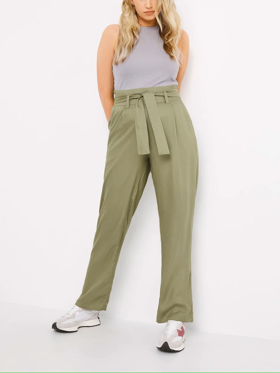 Khaki tie waist best sale trousers