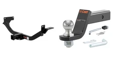 CURT Trailer Hitch Tow Kit w/ 2in Receiver, Ball Mount, Lock, Pin & Clip #13113