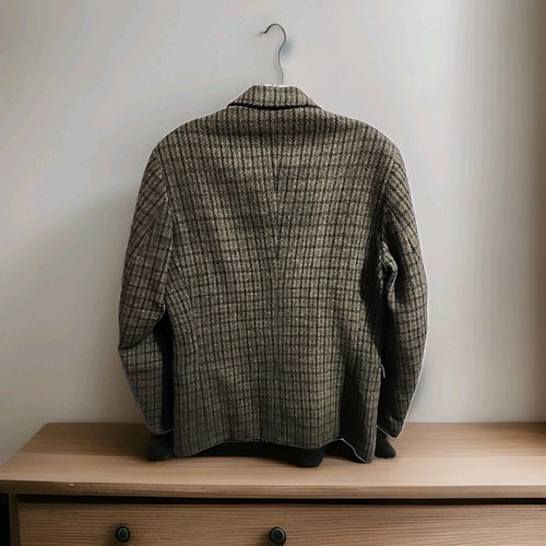 Harris Tweed Vintage Mens Green Plaid Scottish Wool 3 Button Blazer Jacket 38 R - Picture 5 of 17