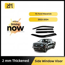 Fits Ford Maverick 22-24 XL/XLT Side Window Visor Sun Rain Deflector Guard