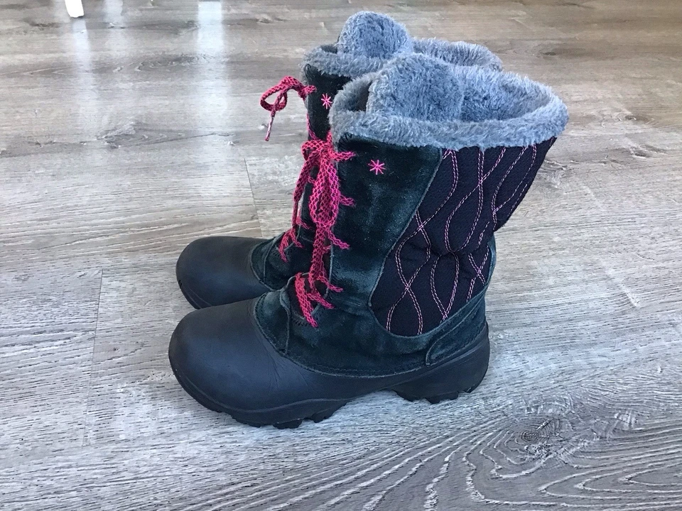 Columbia Botas Juveniles Talla 5 Canyon Nieve Invierno Negro Rosa Omni Heat BY1310-010 Foto 4 de 4