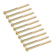 M8x110mm Furniture Screw Hex Socket Machine Screws Zinc Plated Half Thread 10Pcs