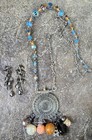 Vintage Upcycled Necklace  W/AB Glass Crystals And Pierced Earrings  — photo 5