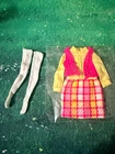 CTB  Vintage 1965 Francie Mod Dress Outfit Hot Pink and Yellow Plaid Barbie