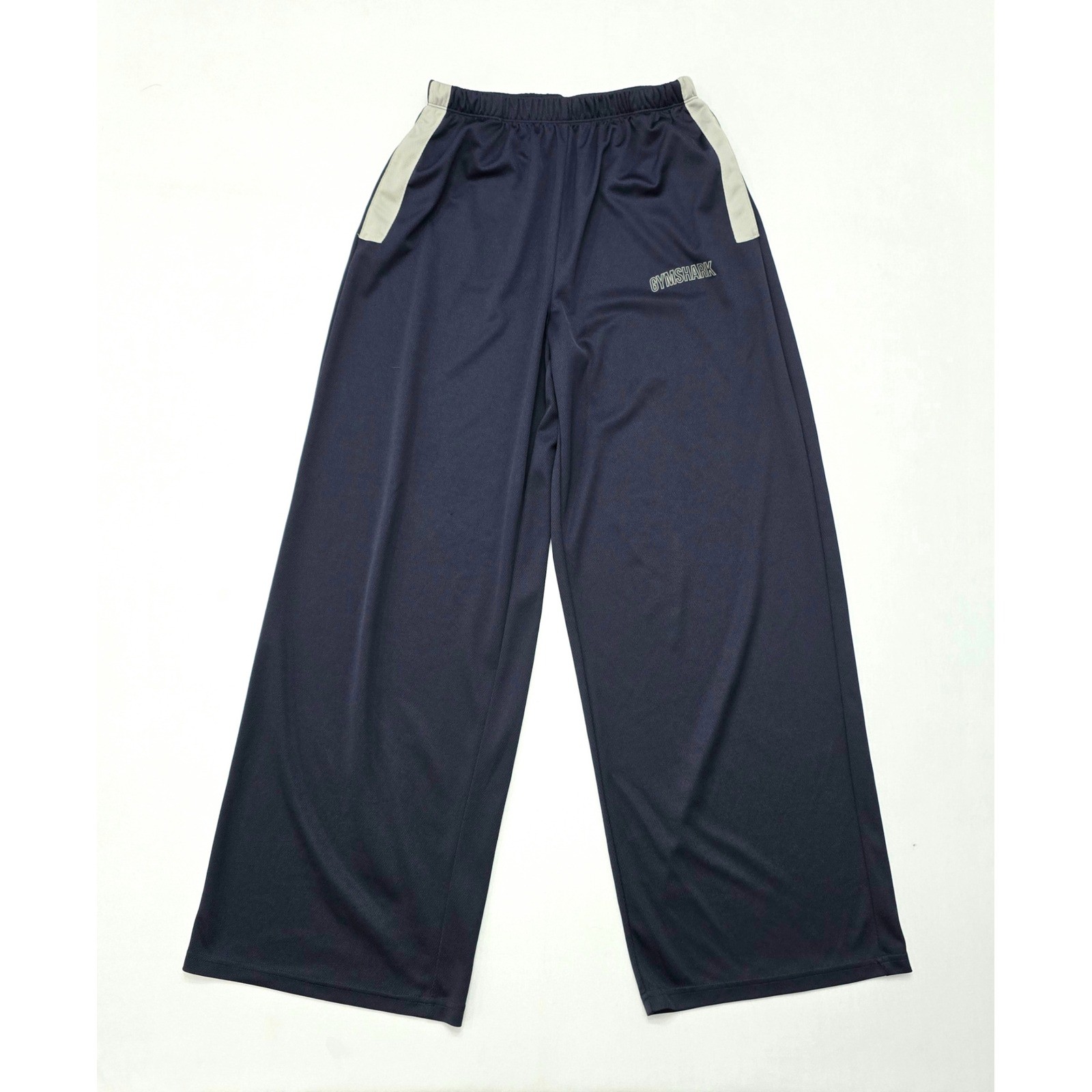 Gymshark Womens Navy Blue Wide Leg Athletic Track Pants Size S B2C6G