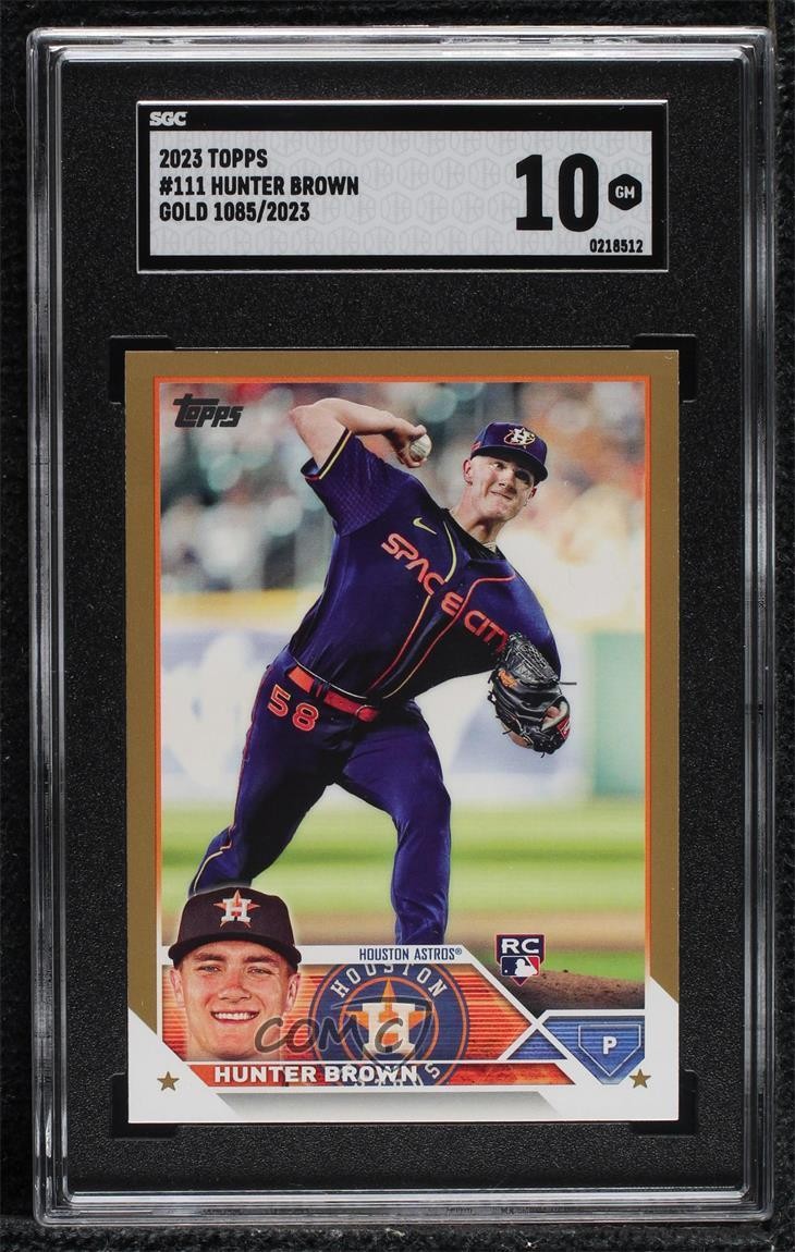 2023 Topps Series 1 Gold /2023 Hunter Brown #111 SGC 10 GEM Rookie RC