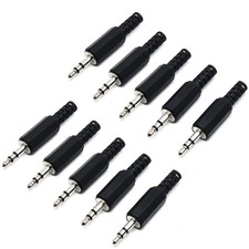 10PCS 3.5mm Repair Plug Jack TRS 3 Pole Stereo Plug 3.5mm Solder DIY Audio Ca...