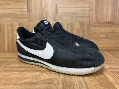 RARE  Size 10.5 - Nike Cortez Basic Black White Nylon Suede 819720-011 OG