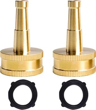 Hourleey 2Pack 2" Jet Sweeper Brass Nozzle for Garden Hose, Heavy Duty Gold 