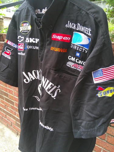 Vintage Clint Bowyer #7 JACK DANIEL'S N. Maglia pit crew 7/RCR corsa indossata - XL - Foto 3 di 14