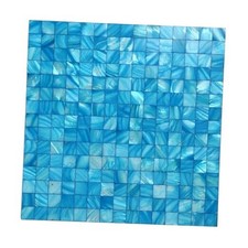 Pearl Shells Tile Peel and Stick Backsplash, Self Adhesive Wall Tile 10 Blue