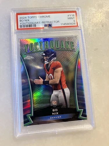 PSA 9 MINT 2024 TOPPS CHROME YOUTHQUAKE REFRACTOR BO NIX ROOKIE RC