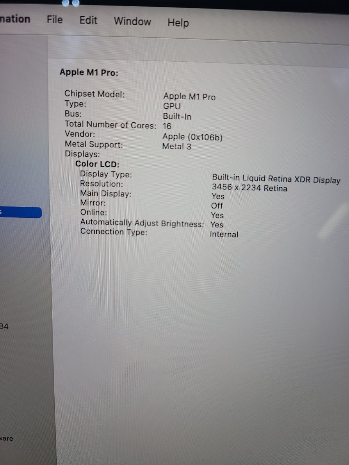 Apple MacBook Pro 16" 2021 M1 Pro 16GB RAM 500GB SSD foto 4