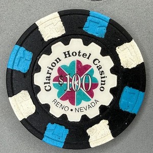 Clarion Hotel $100 Reno, Nevada Casino Chip C123