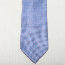Canali 100% Silk Tie Mens One Size Blue Red Geometric Pattern Made In Italy