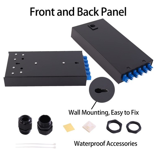 LC-SM 6 Duplex Box Cables 12 Port Wall Mount Fiber Enclosure With Spool Singl... - Picture 4 of 9