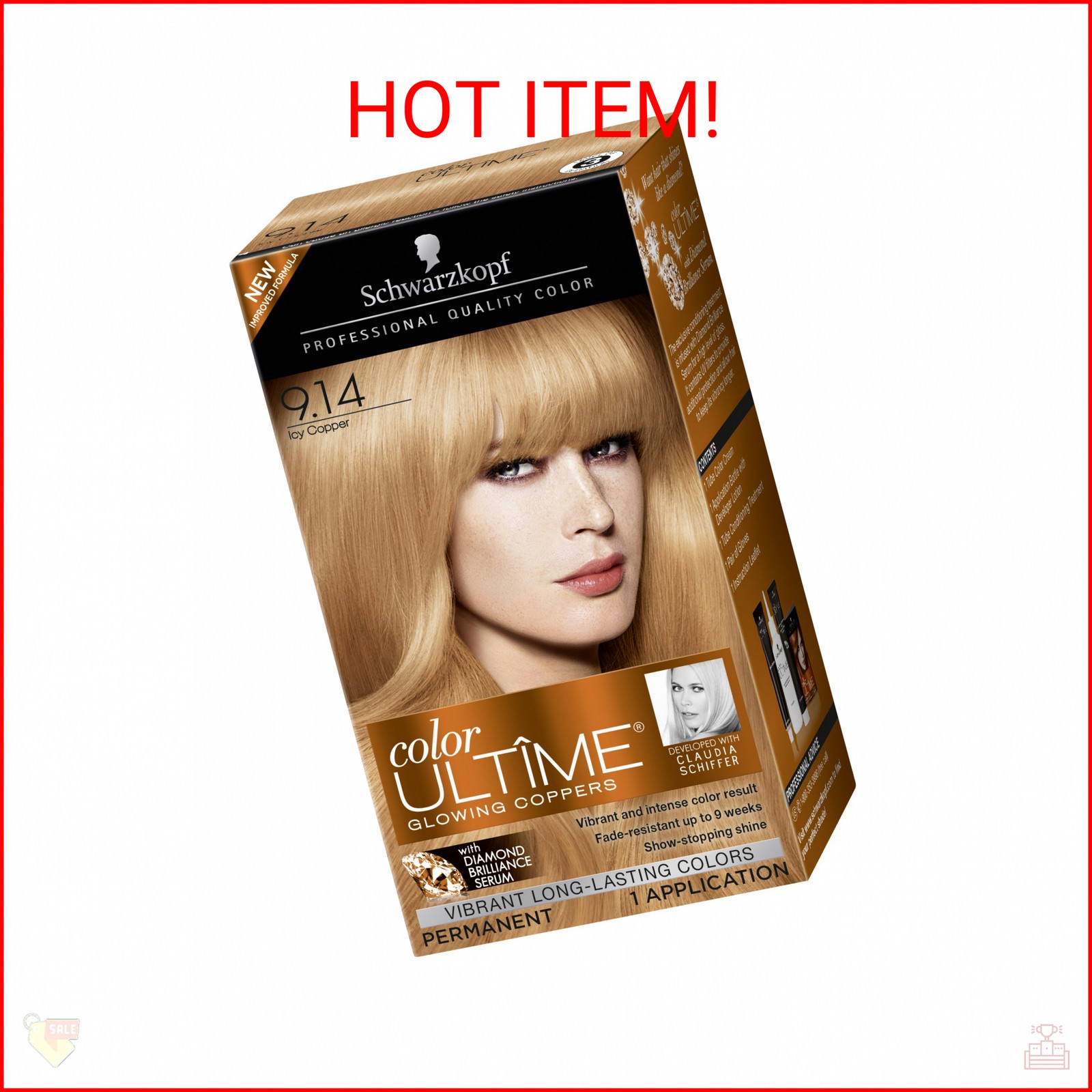 Ultime Hair Color Cream, 9.14 Icy Copper (packaging May Vary)