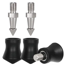 3 PCS Universal Tripod Feet, 3/8 Thread, Rubber Foot, Steel Spike, Anti-Slip