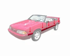 1987-1993 Mustang LX Body Side Moldings Mouldings 10pc Kit