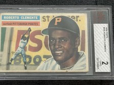 1956 TOPPS #33 ROBERTO CLEMENTE BVG 2, 2nd Year Card (Gray Back)