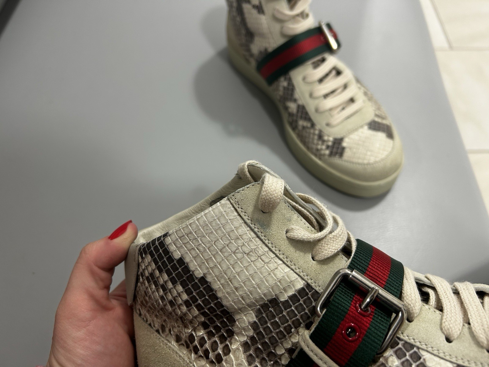 Men’s Preloved Gucci Python High Top Trainers Siz… - image 16